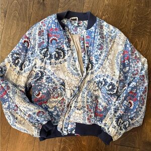 Free people Floral Paisley Bomber Jacket
